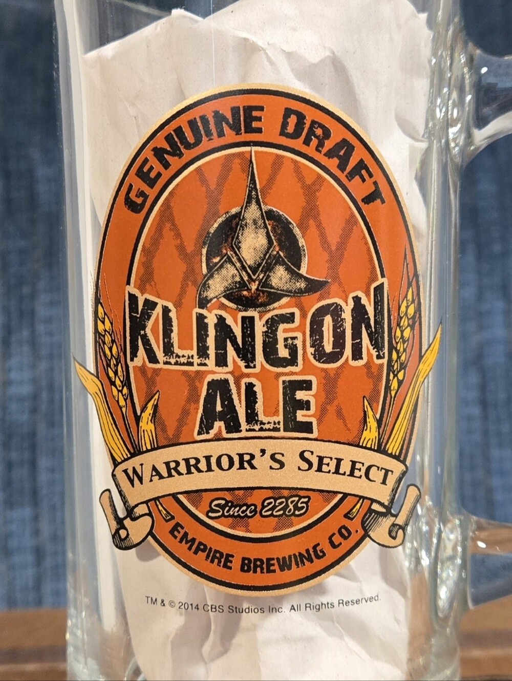 Vintage Star Trek Klingon Collectible Glass Mug - Picture 2 of 10